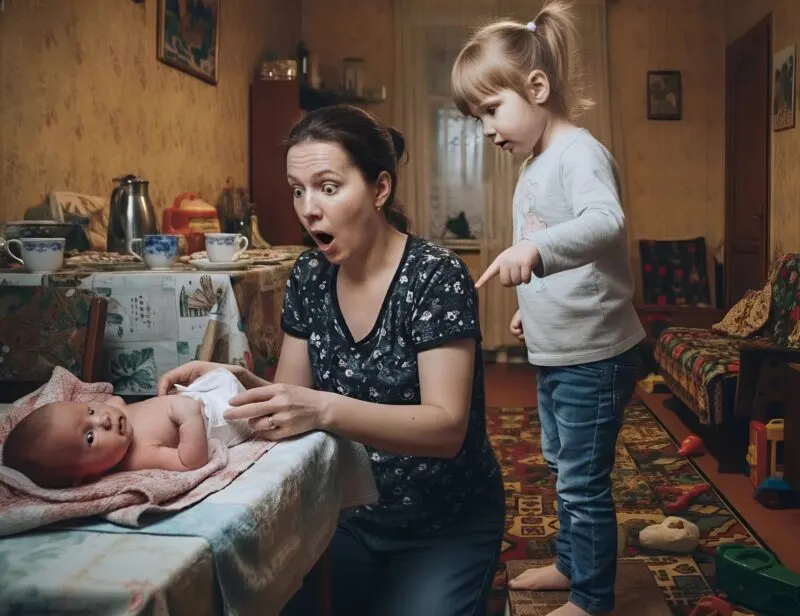 My six-year-old daughter and I were changing the diaper of my sister’s newborn baby when my daughter pointed at her little cousin and said, “Mom, what’s that?”
