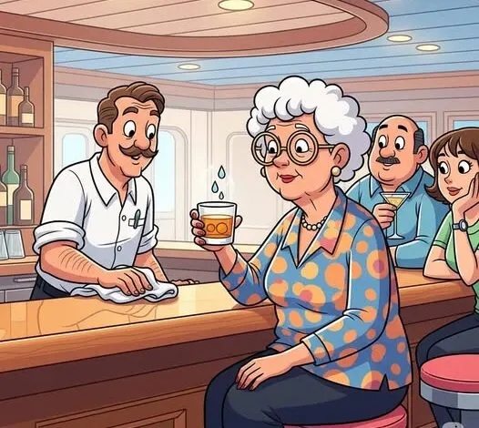 A lady went to the bar on a cruise ship!