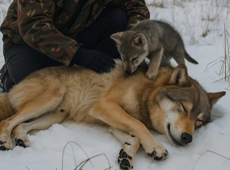 A man rescued an injured she-wolf and her pup, not realizing what would happen the next day: the entire village was horrified by what they saw
