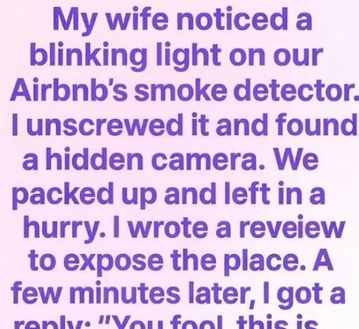 My Wife Found A Hidden Camera In Our Airbnb—But The Owner’s Reply Made Everything