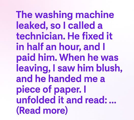 A Leaking Washer, a Folded Note, and an Unexpected