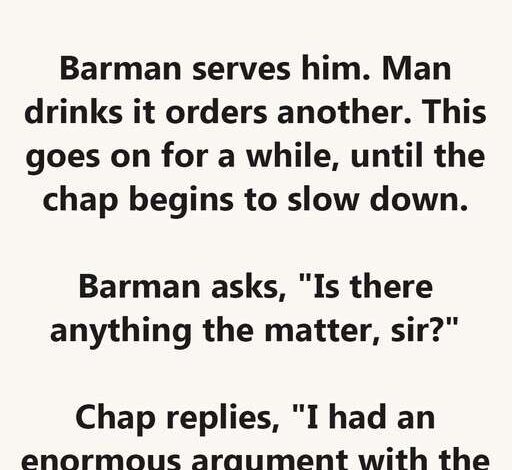 Chap goes in to a bar